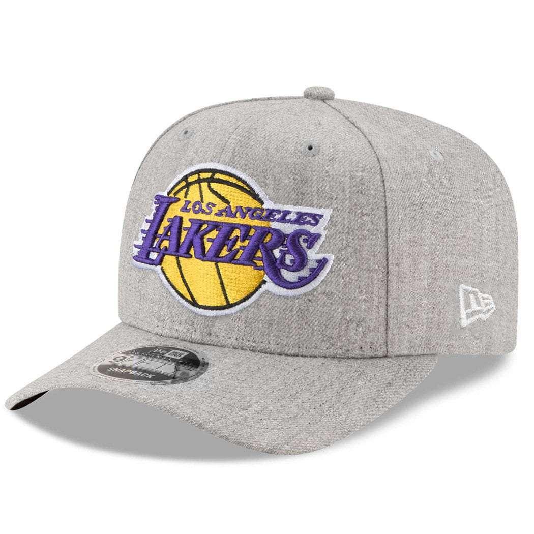 New Era Caps Los Angeles Lakers New Era NBA Heather Drop 9FIFTY Pre-Curved Snapback Hat