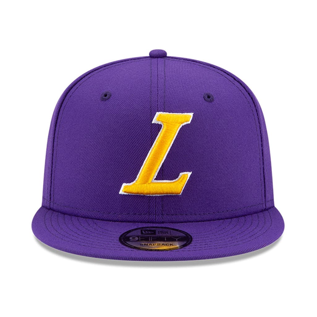 New Era Caps Los Angeles Lakers New Era NBA Ligature 9FIFTY Snapback Hat - Purple