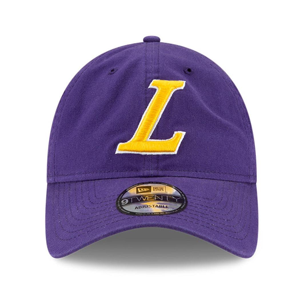 New Era Caps Los Angeles Lakers New Era NBA Ligature 9TWENTY Curved Hat - Purple