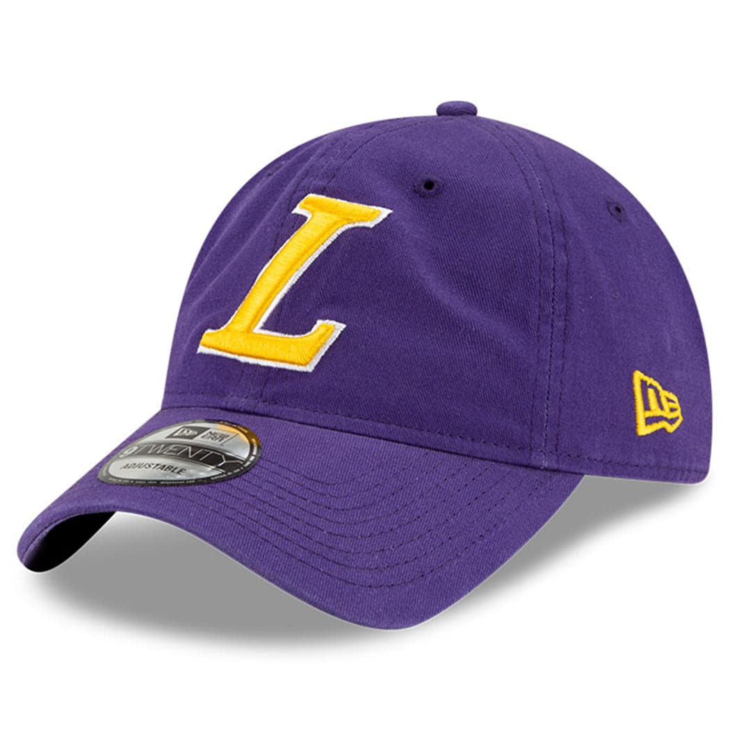 New Era Caps Los Angeles Lakers New Era NBA Ligature 9TWENTY Curved Hat - Purple
