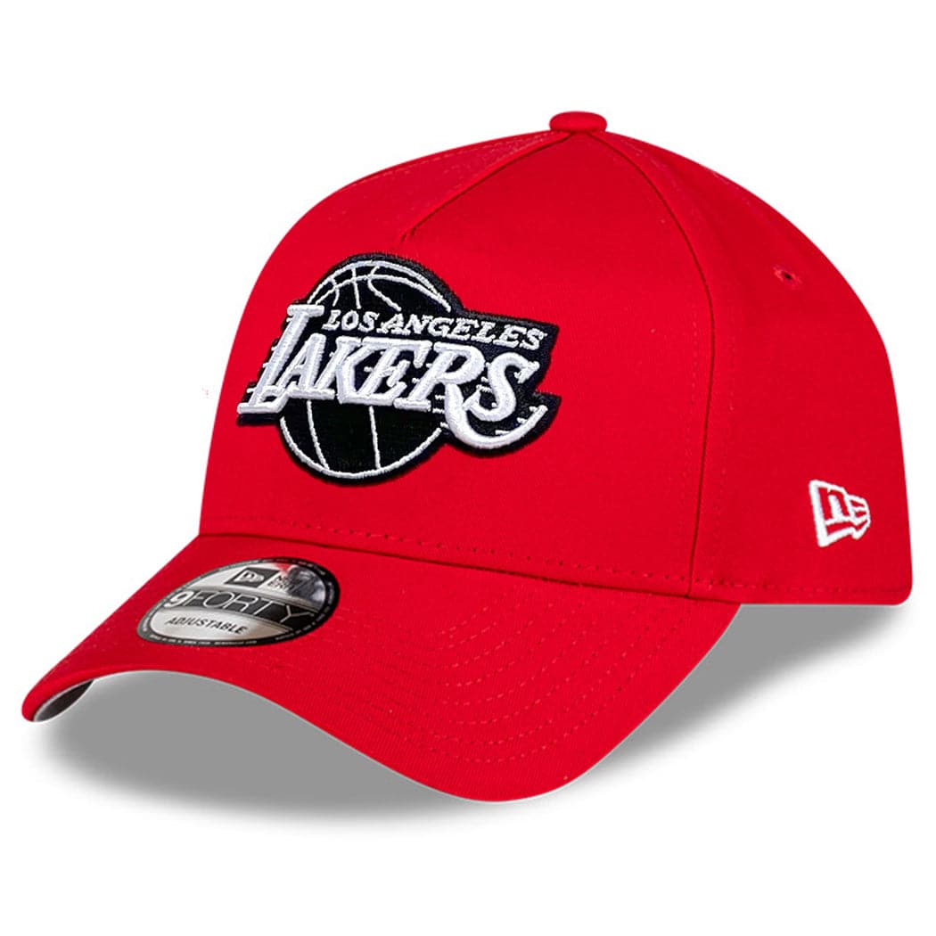 New Era Caps Los Angeles Lakers New Era NBA Monochrome 9FORTY A-Frame Curve Snapback Hat - Red