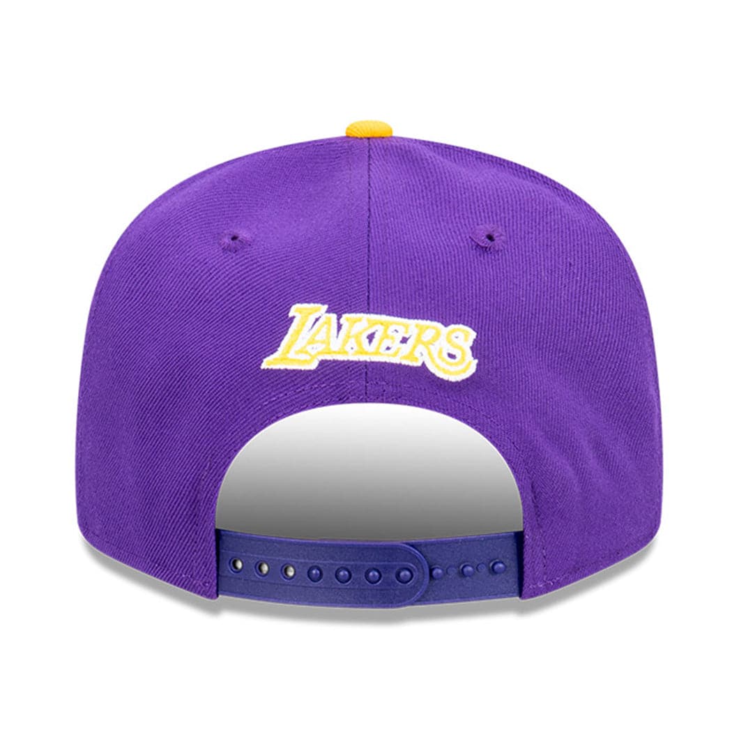New Era Caps Los Angeles Lakers New Era NBA Retro Script 9FIFTY Snapback Hat - Purple