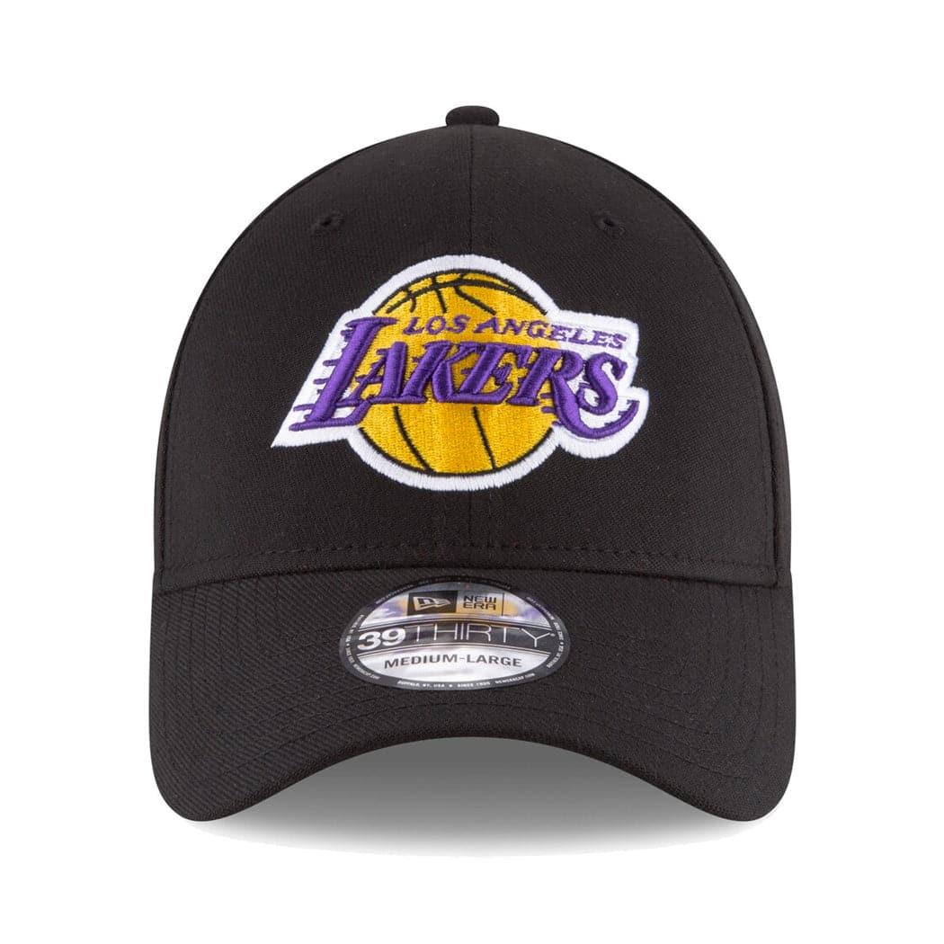 New Era Caps Los Angeles Lakers New Era NBA Team 39THIRTY Flex Fit Curve Hat - Black
