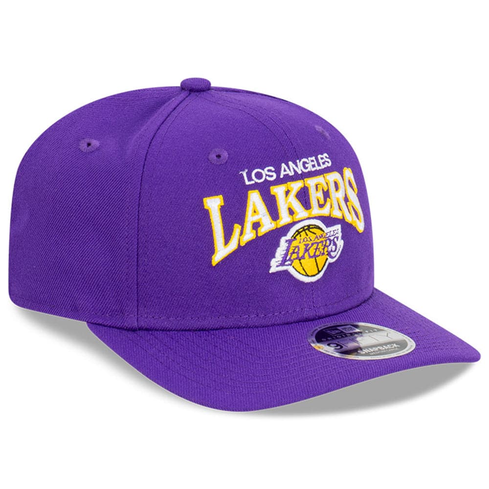 New Era Caps M/L Los Angeles Lakers New Era NBA Team Arch Pre-Curved OF 9FIFTY Snapback Hat - Purple