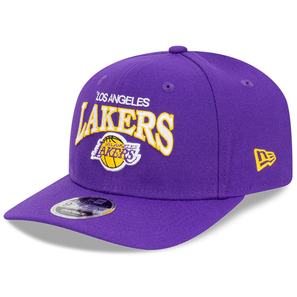 New Era Caps M/L Los Angeles Lakers New Era NBA Team Arch Pre-Curved OF 9FIFTY Snapback Hat - Purple