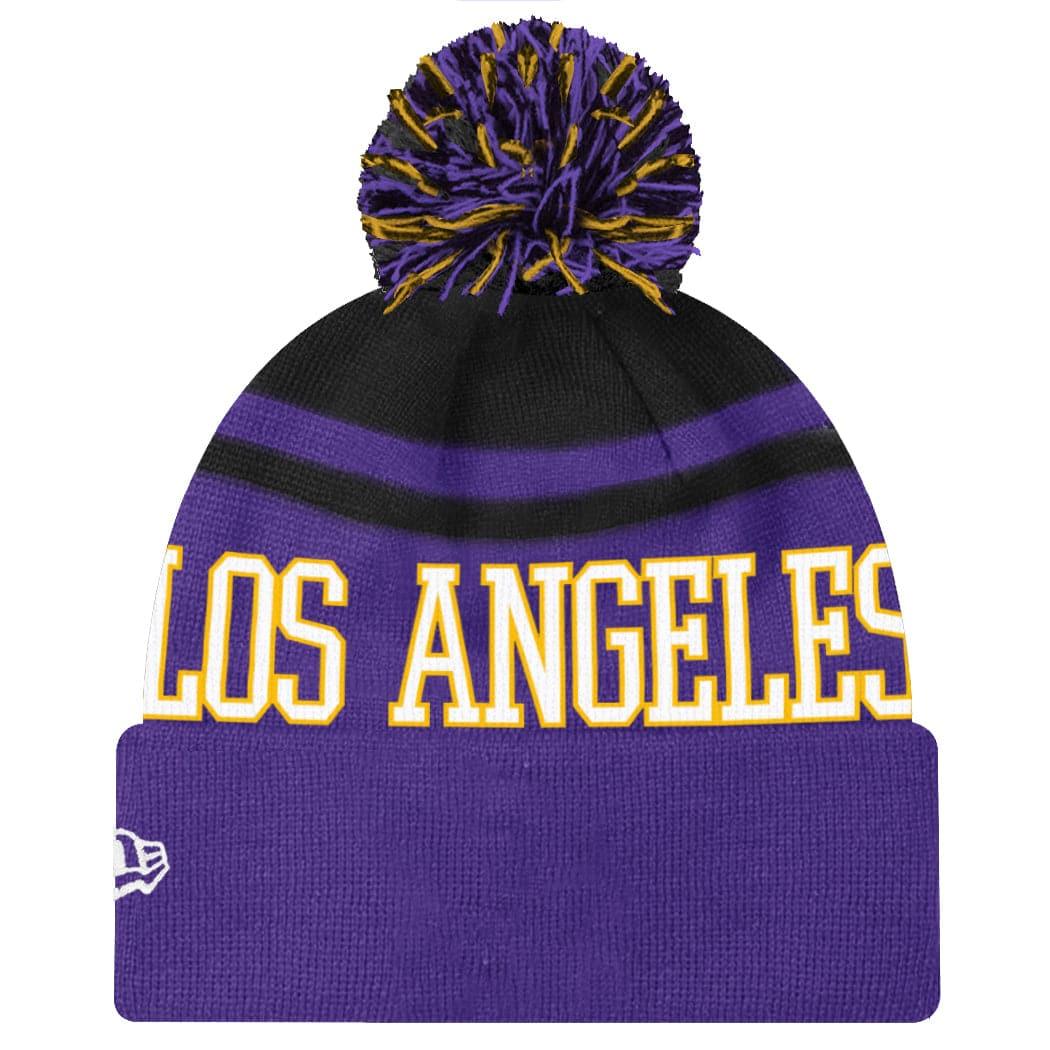 New Era Beanies Los Angeles Lakers New Era NBA Team Court Knit Pom Beanie - Purple