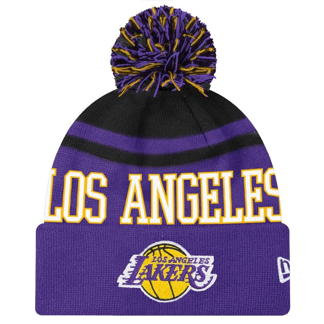 New Era Beanies Los Angeles Lakers New Era NBA Team Court Knit Pom Beanie - Purple