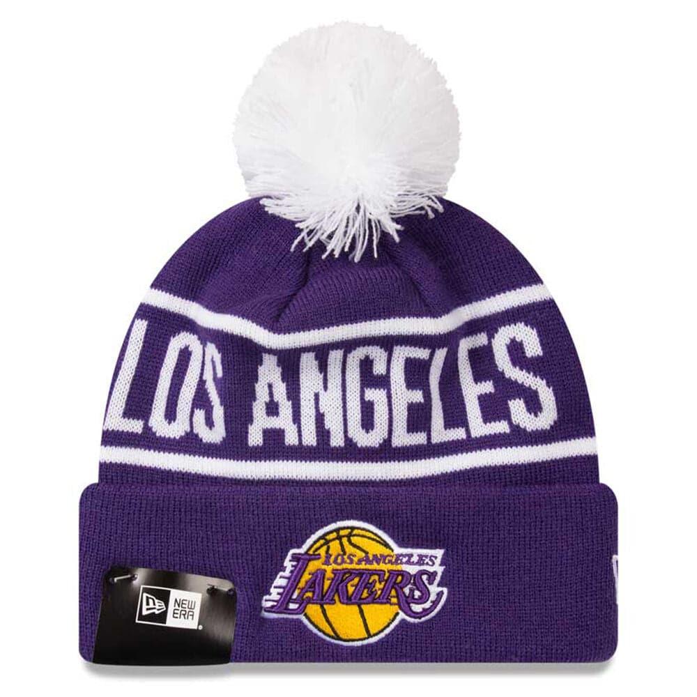 New Era Beanies Los Angeles Lakers New Era NBA Team On Fire Knit Beanie - Purple