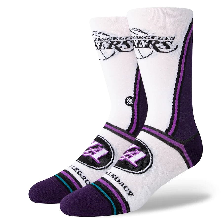 Stance Socks Large (9-12 US) Los Angeles Lakers Stance NBA 22-23 City Edition Crew Socks - White
