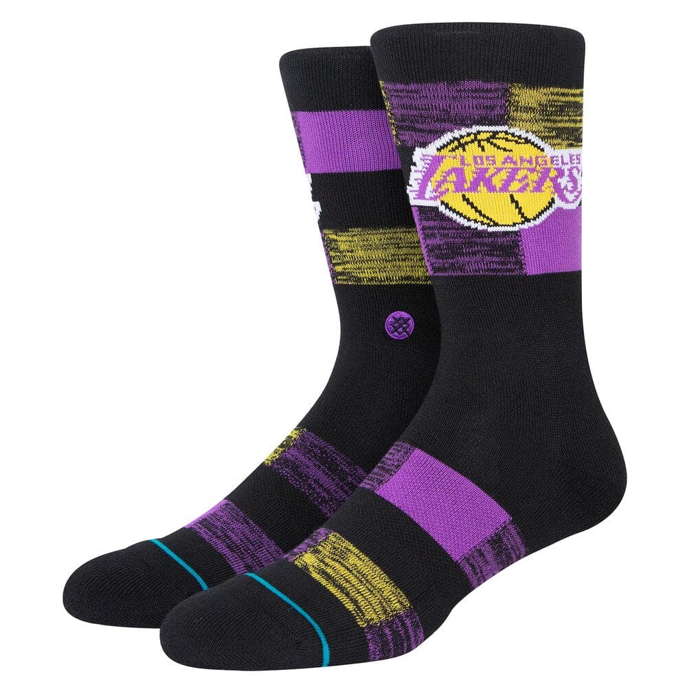 Stance Socks Large (9-12 US) Los Angeles Lakers Stance NBA Cryptic Crew Socks - Black