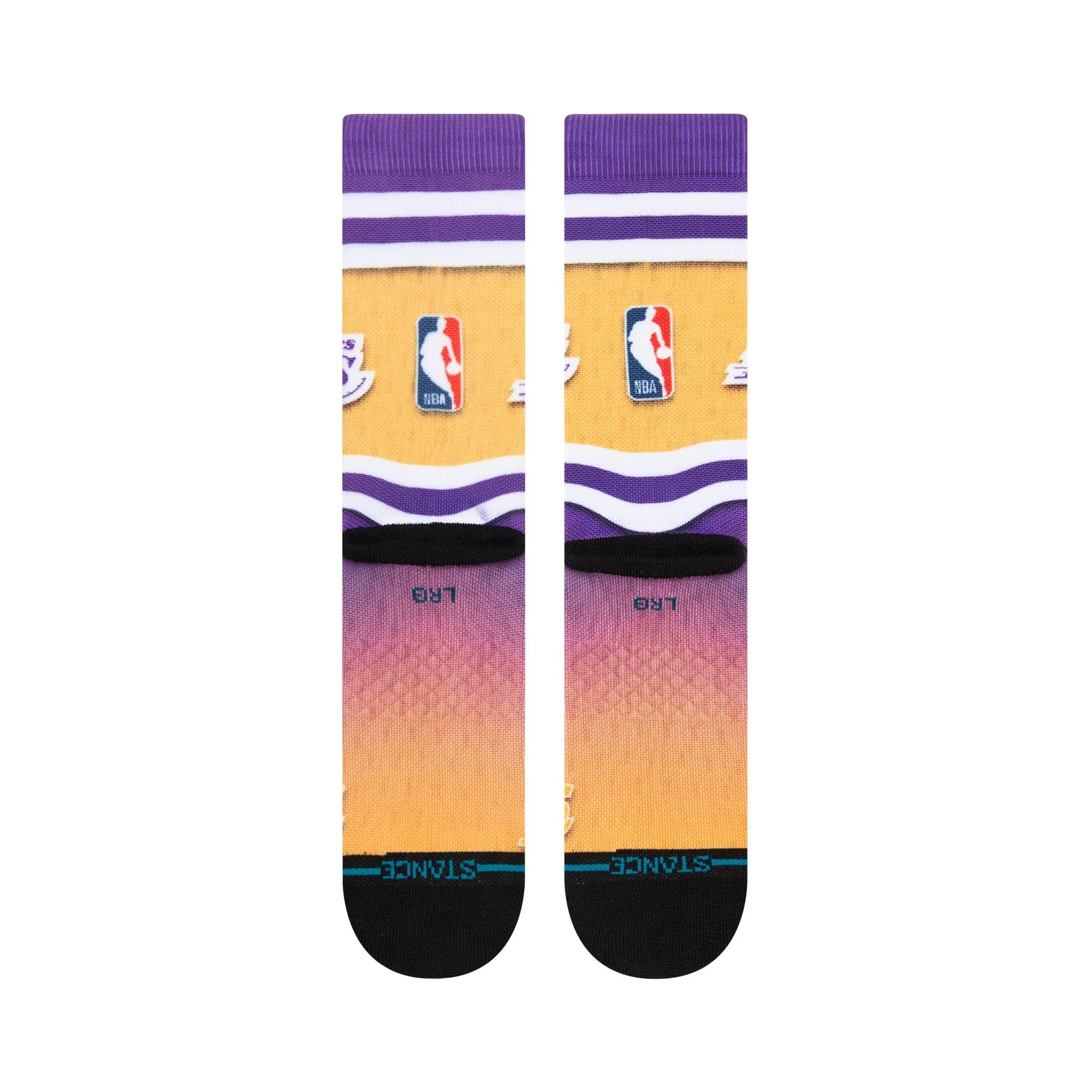 Stance Socks Large (9-12 US) Los Angeles Lakers Stance NBA HWC Logo Fader Crew Socks - Purple