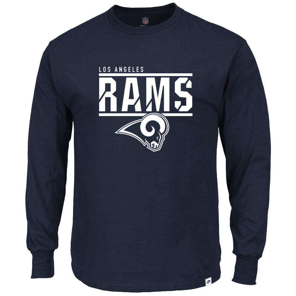 Majestic Athletic Long Sleeve Tees Los Angeles Rams Majestic NFL Flex Long Sleeve T-Shirt - Navy
