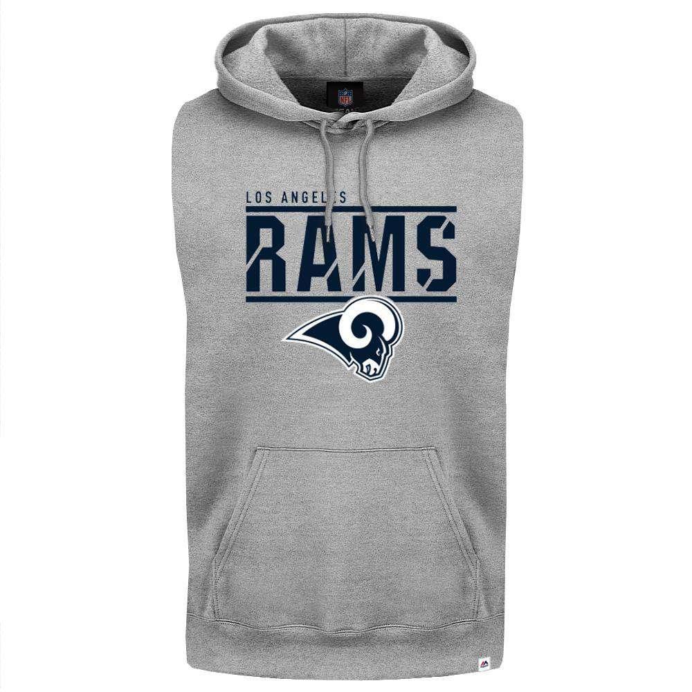 Majestic Athletic Jumpers Los Angeles Rams Majestic NFL Team Flex Sleeveless Hoodie Jumper - Grey