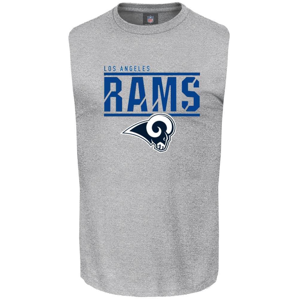 Majestic Athletic T-Shirts Los Angeles Rams Majestic NFL Team Flex Sleeveless Muscle T-Shirt - Grey