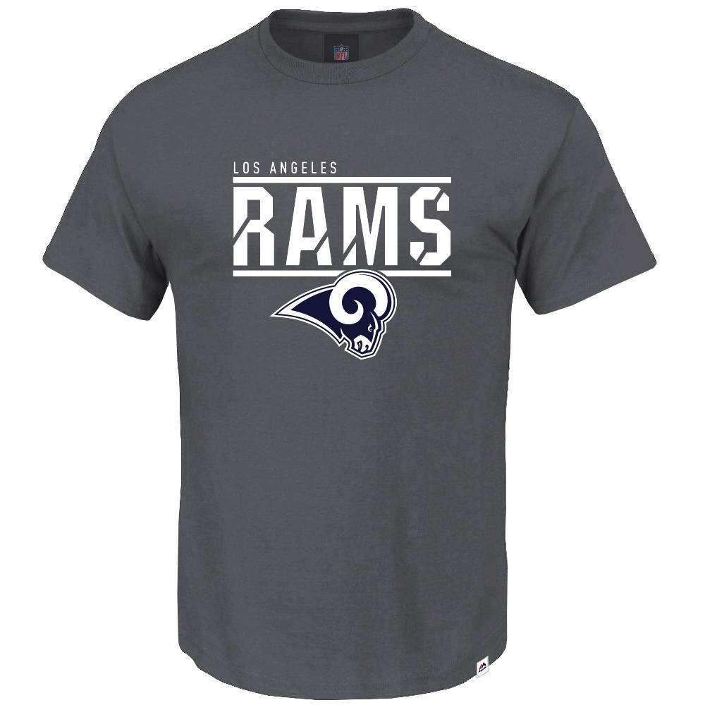 Majestic Athletic T-Shirts Los Angeles Rams Majestic NFL Team Flex T-Shirt - Coal