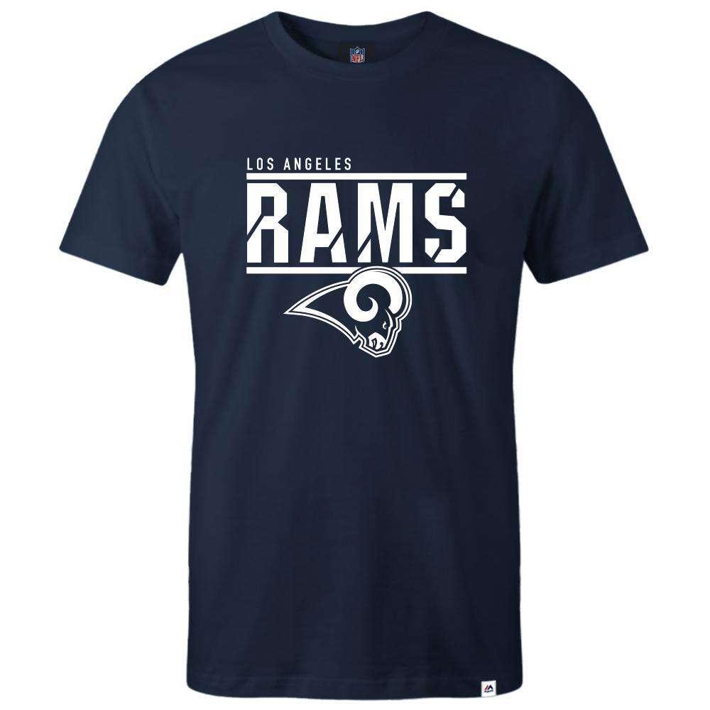 Majestic Athletic T-Shirts Los Angeles Rams Majestic NFL Team Flex T-Shirt - Navy