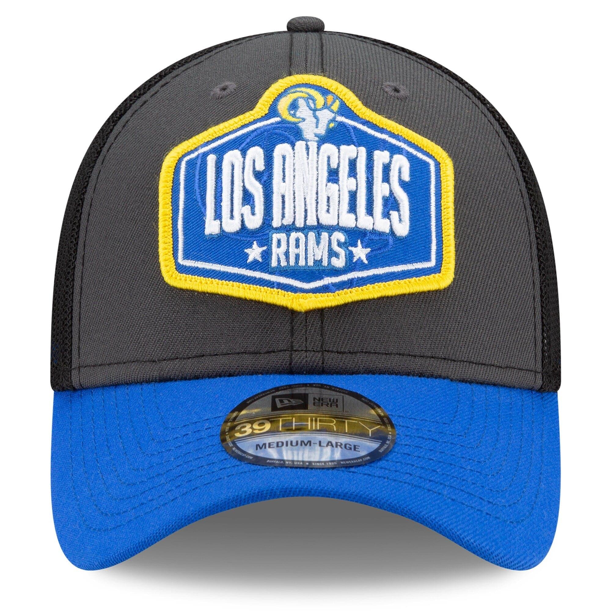 New Era Caps Los Angeles Rams New Era 2021 NFL Draft 39THIRTY Flex Fit Curve Hat - Graphite