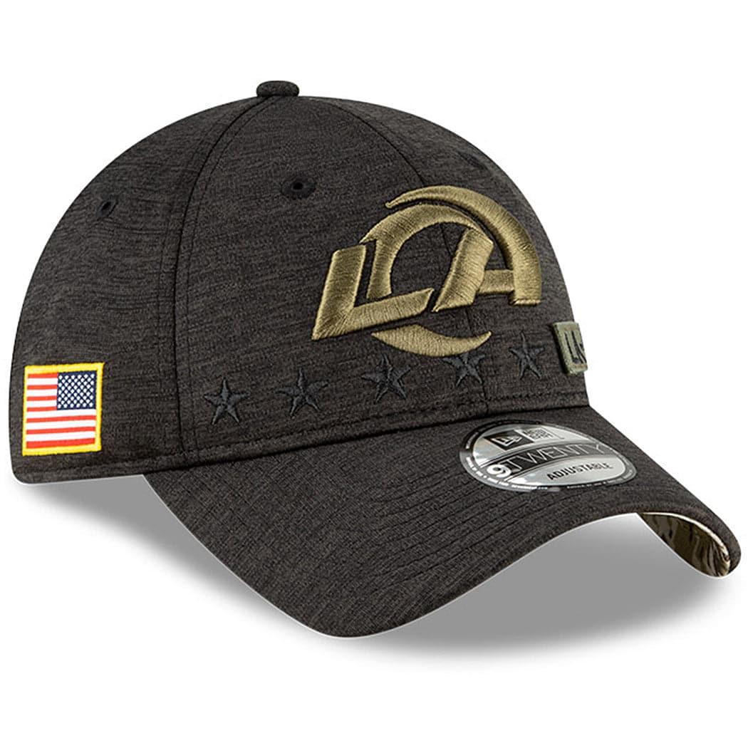 New Era Caps Los Angeles Rams New Era NFL 2020 Salute To Service 9TWENTY Curve Hat - Black