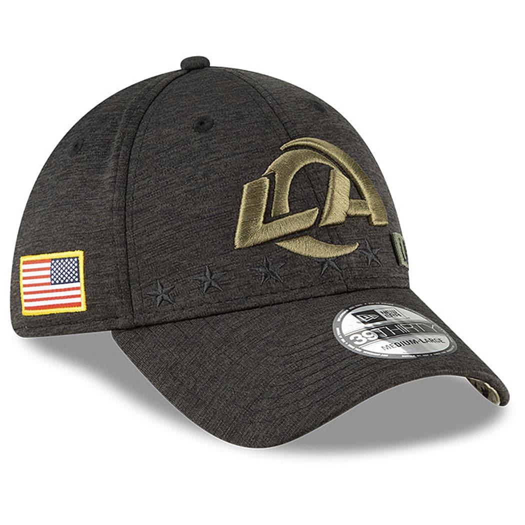 New Era Caps Los Angeles Rams New Era NFL 2020 Sideline 39THIRTY Flex Fit Curve Hat - Black