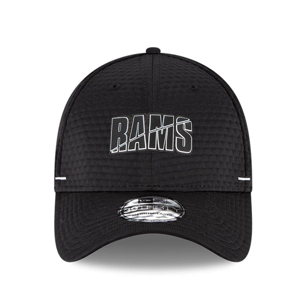 New Era Caps Los Angeles Rams New Era NFL 2020 Summer Sideline 39THIRTY Flex Fit Curve Hat - Black