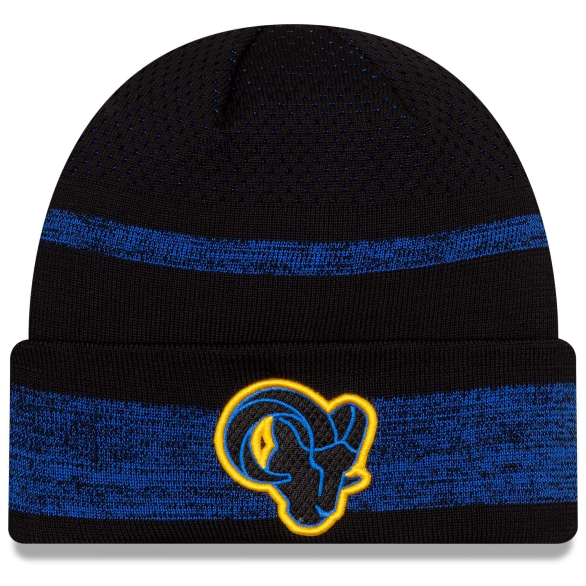 New Era Beanies Los Angeles Rams New Era NFL 2021 Sideline Performance Tech Cuff Beanie - Black