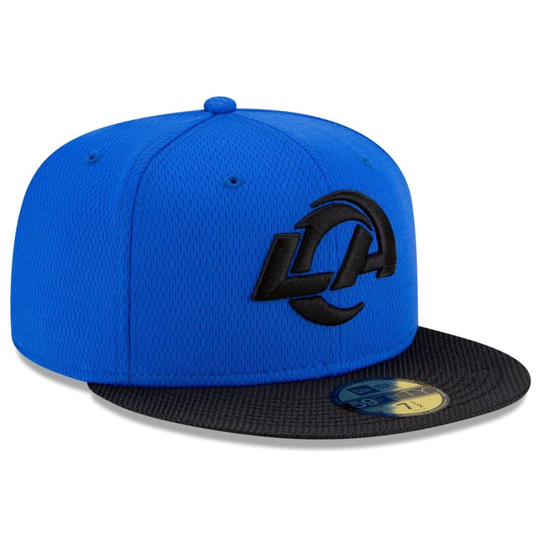 New Era Caps Los Angeles Rams New Era NFL 2021 Sideline Road 59FIFTY Fitted Hat - Blue