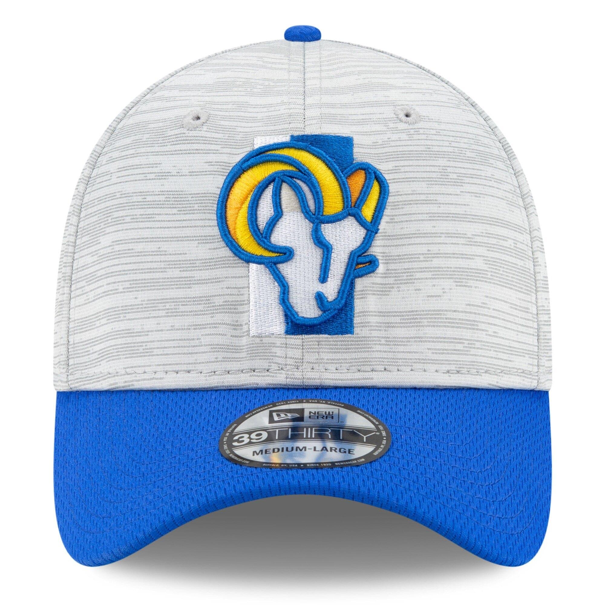 New Era Caps Los Angeles Rams New Era NFL 2021 Training Camp 39THIRTY Flex Fit Curve Hat - Grey