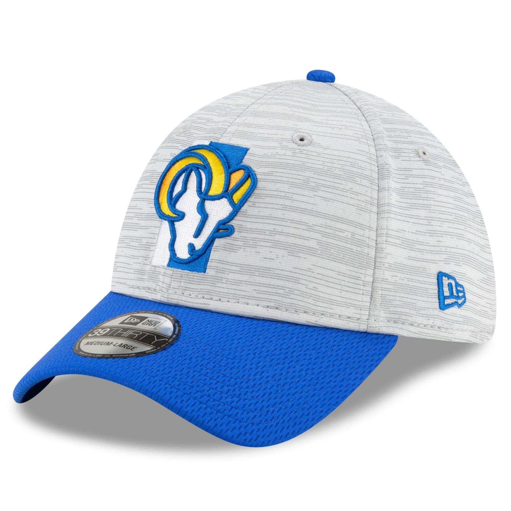 New Era Caps Los Angeles Rams New Era NFL 2021 Training Camp 39THIRTY Flex Fit Curve Hat - Grey