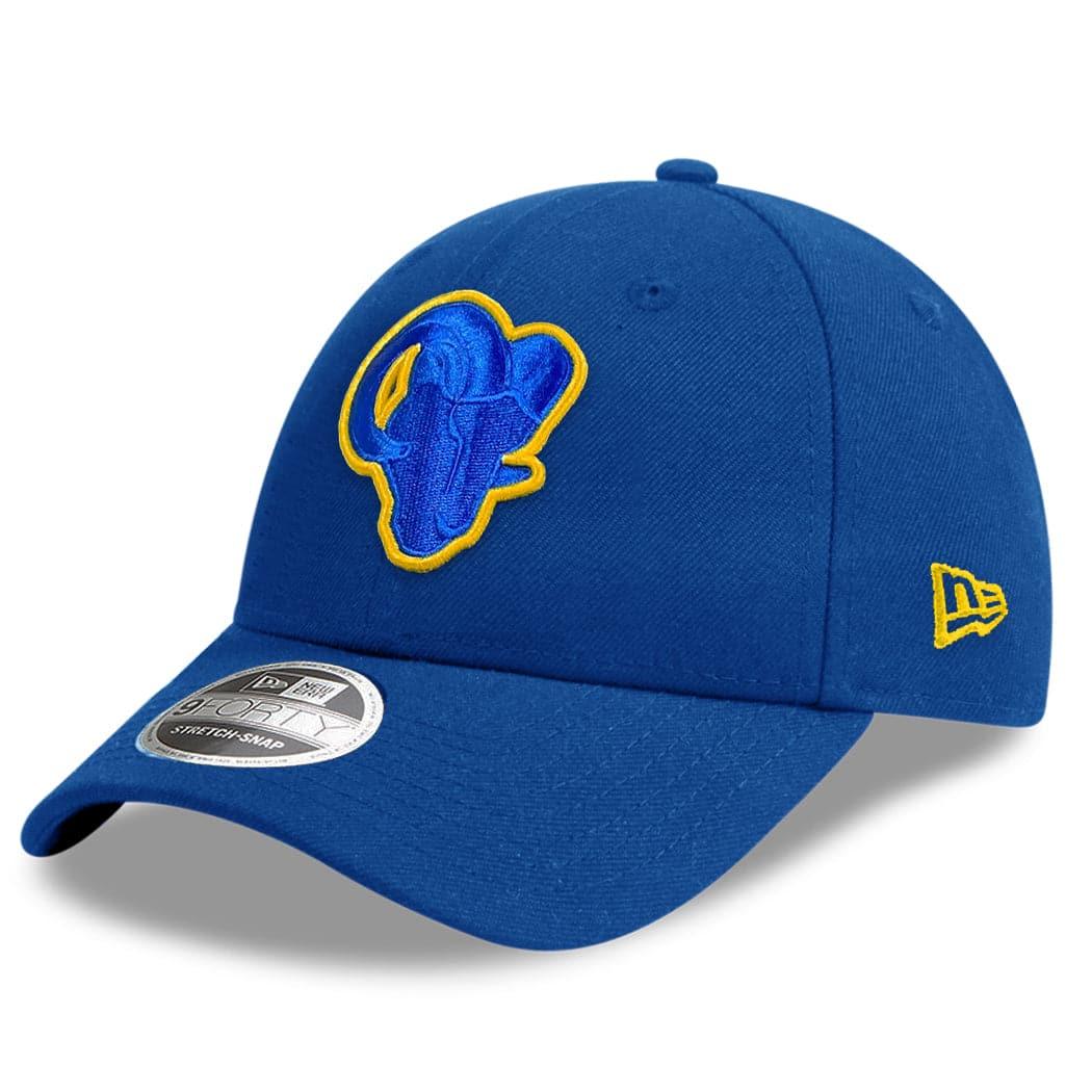 New Era Caps Los Angeles Rams New Era NFL Borderline 9FORTY Stretch Snap Curve Snapback Hat - Blue