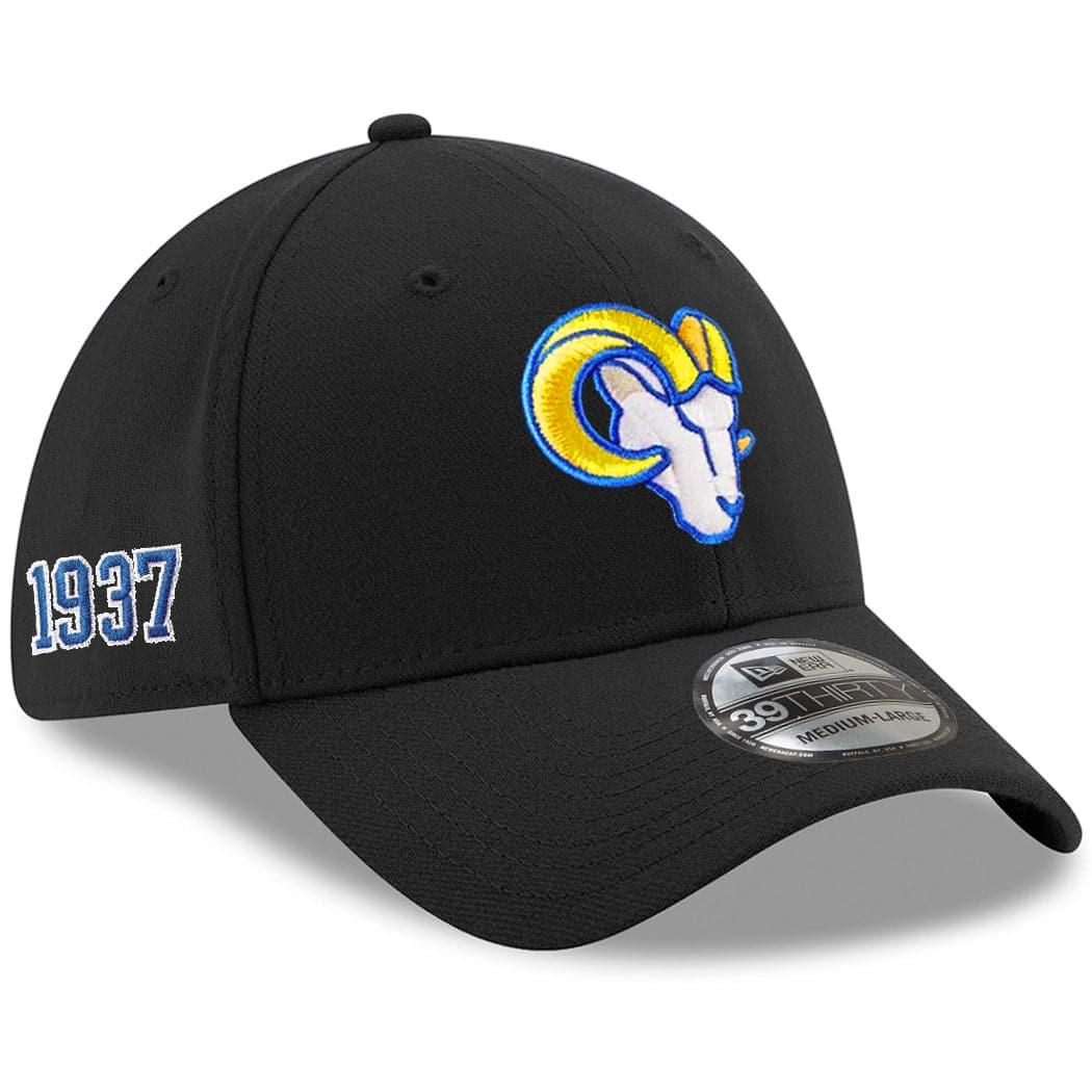 New Era Caps Los Angeles Rams New Era NFL Team Established 39THIRTY Curve Flex Hat - Black
