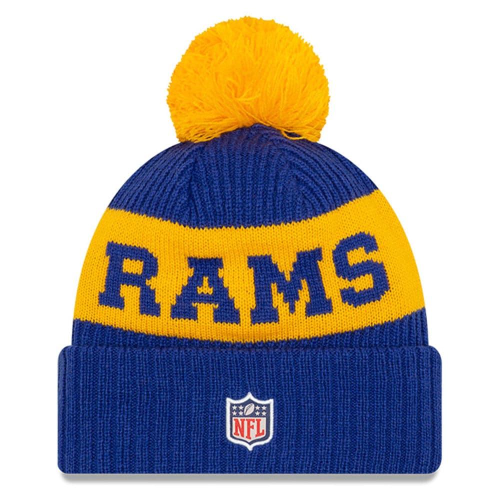 New Era Beanies Los Angeles Rams Throwback New Era NFL 2020 Throwback Sideline Knit Beanie - Blue