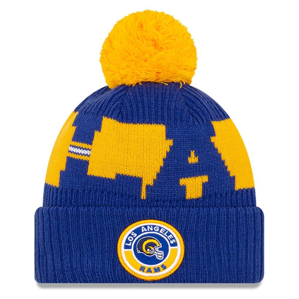 New Era Beanies Los Angeles Rams Throwback New Era NFL 2020 Throwback Sideline Knit Beanie - Blue