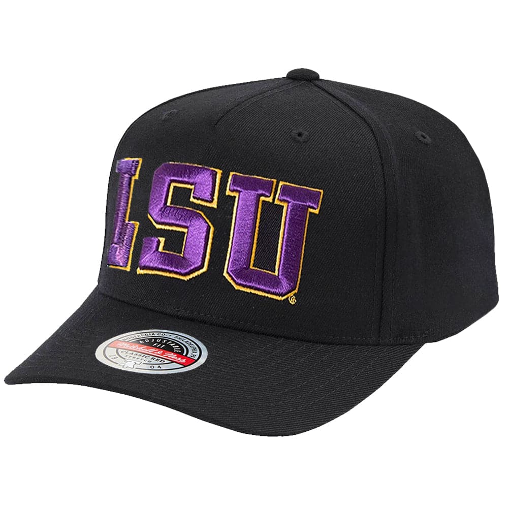 Mitchell And Ness Caps LSU Tigers Mitchell & Ness NCAA Initials Classic Red Snapback Hat - Black