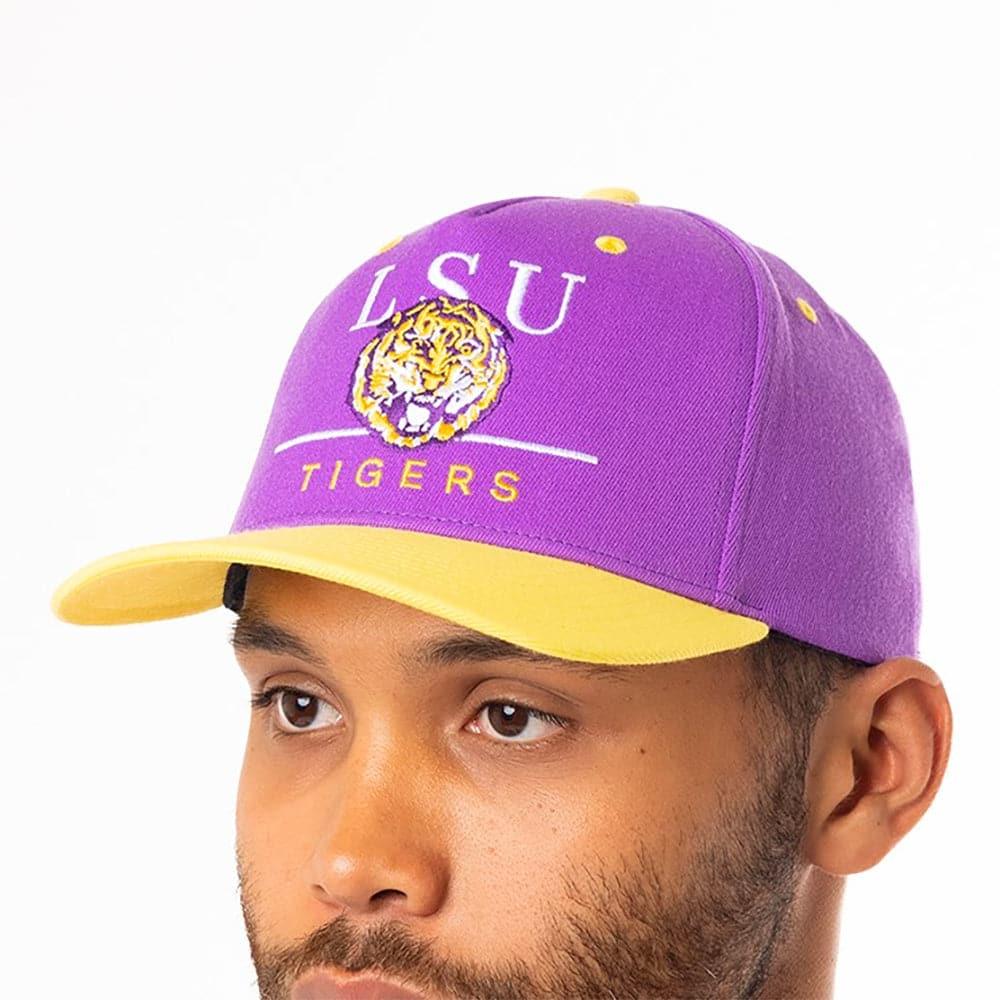 Mitchell And Ness Caps LSU Tigers Mitchell & Ness NCAA Line Up Deadstock Snapback Hat - Purple