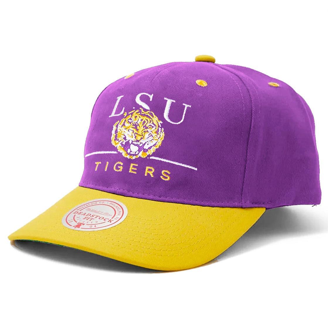 Mitchell And Ness Caps LSU Tigers Mitchell & Ness NCAA Line Up Deadstock Snapback Hat - Purple