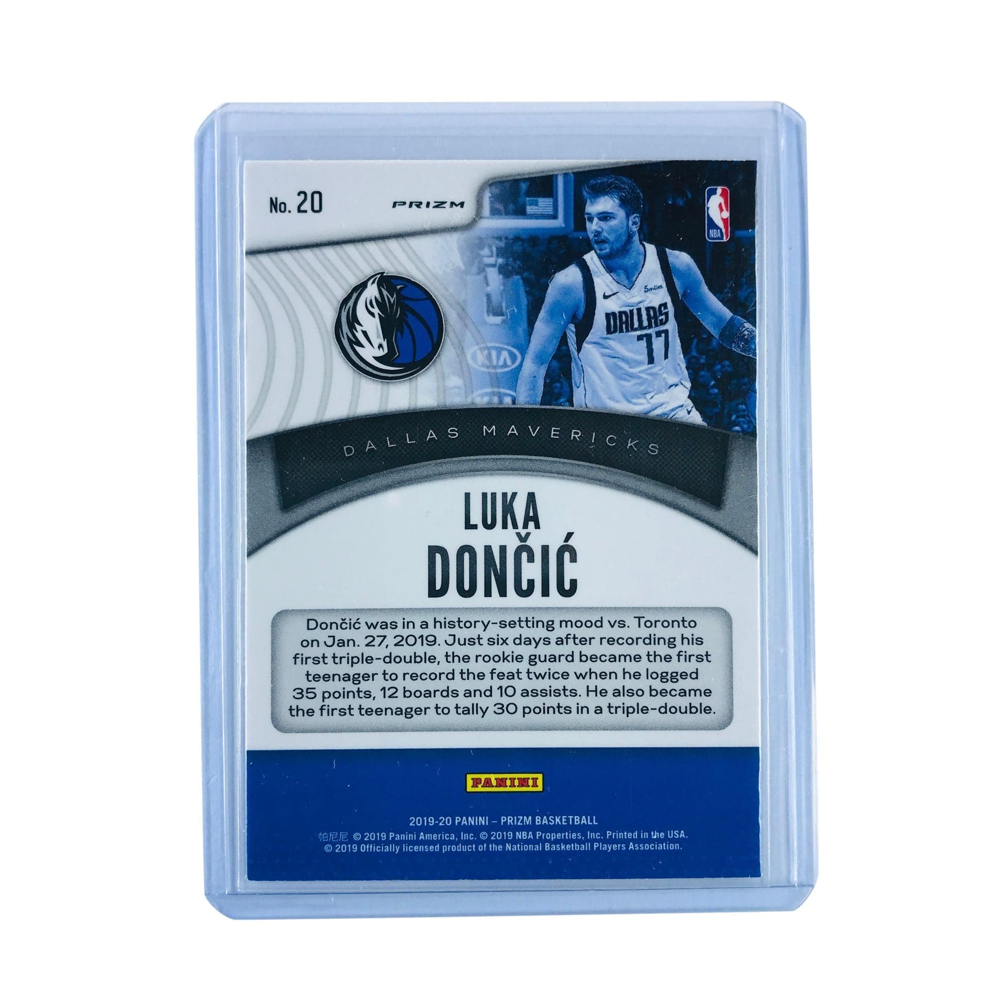 Panini Cards Luka Doncic Dallas Mavericks 2019-20 Panini Prizm NBA Silver Dominance 20 Card