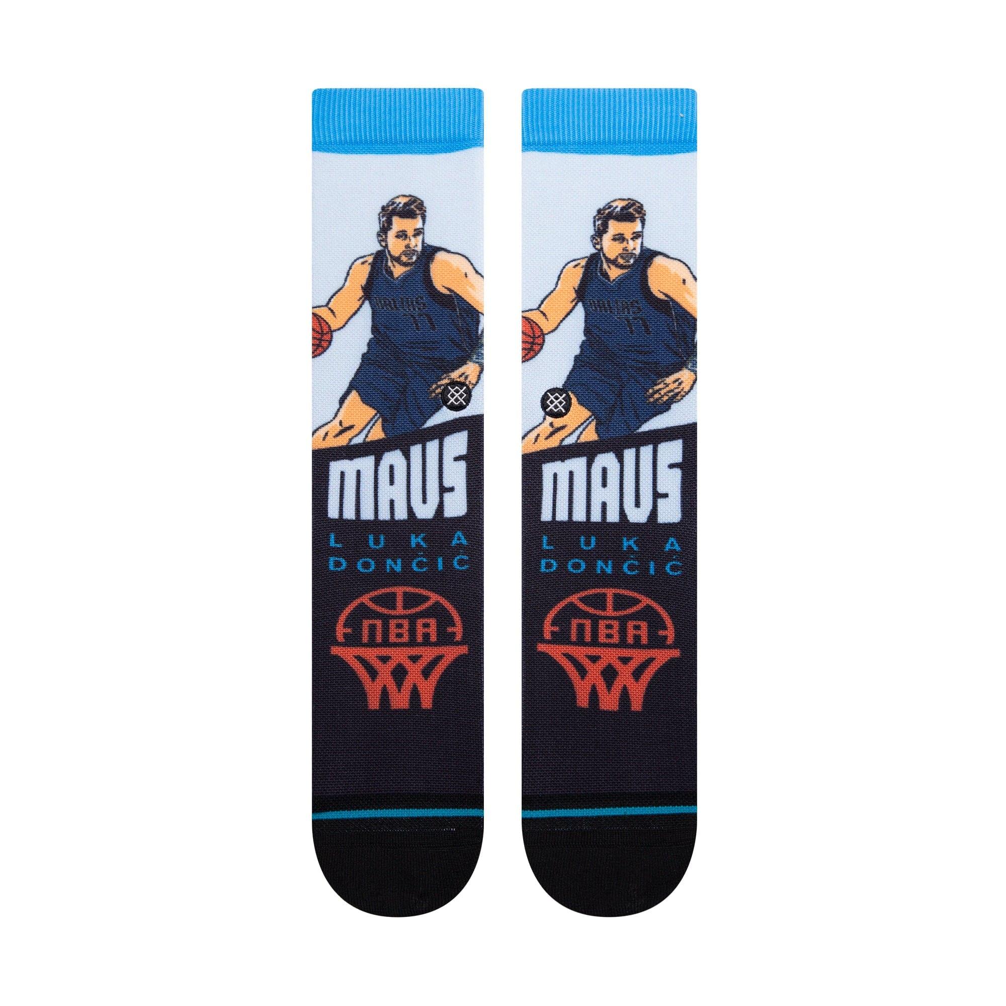 Stance Socks Large (9-12 US) Luka Doncic Dallas Mavericks Stance NBA Graded Crew Socks - Grey