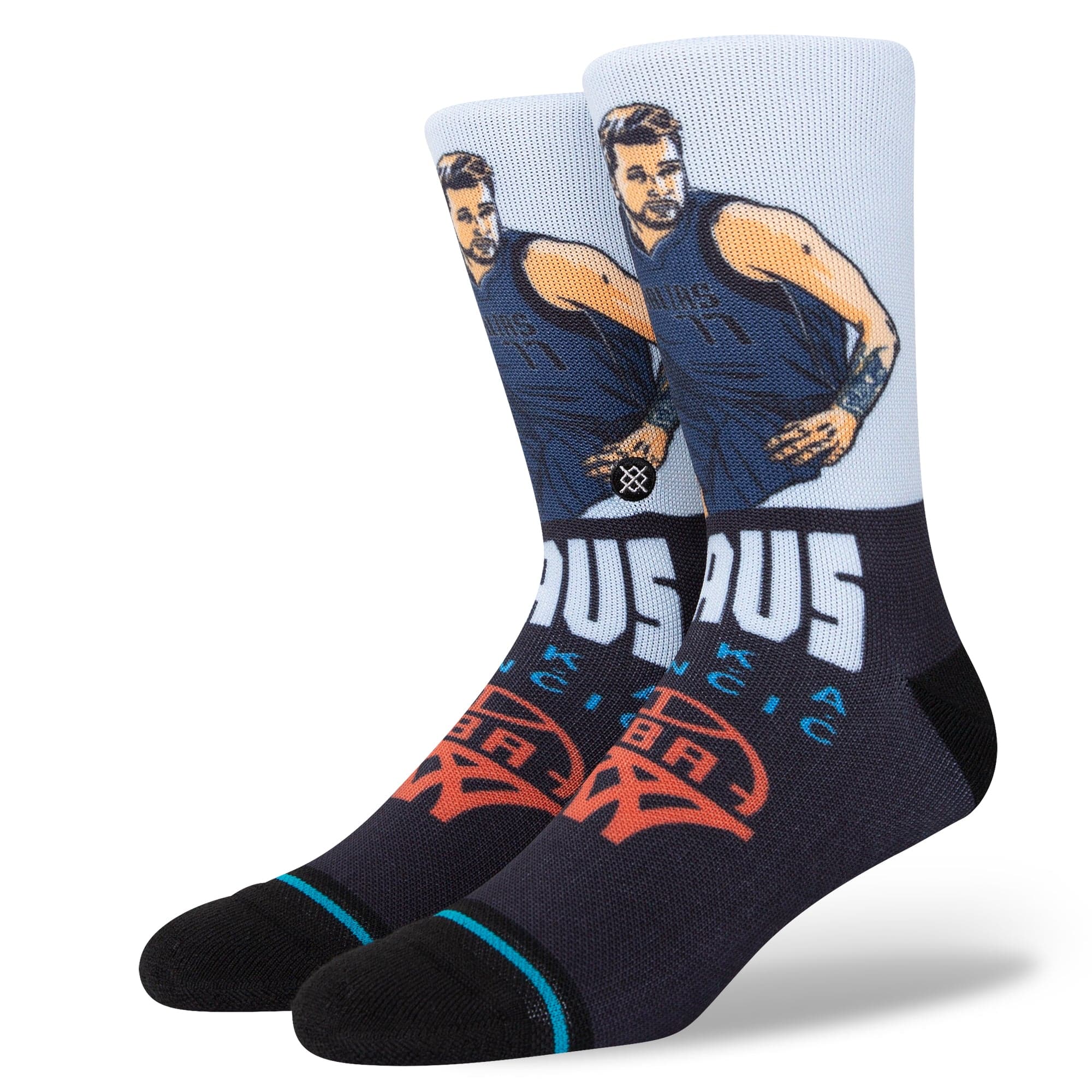 Stance Socks Large (9-12 US) Luka Doncic Dallas Mavericks Stance NBA Graded Crew Socks - Grey