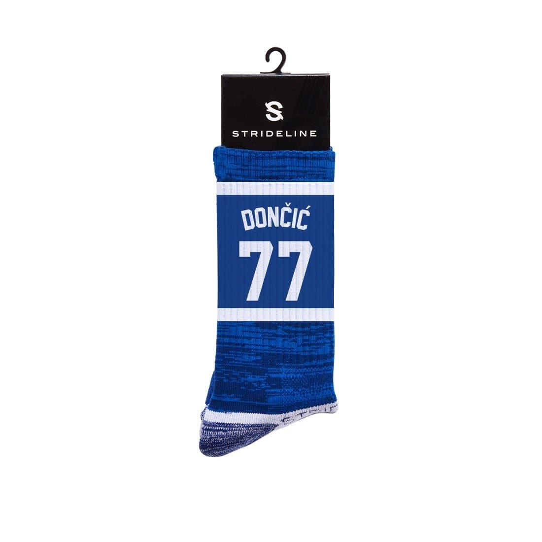 Strideline Socks M/L (8-12 US) Luka Doncic Dallas Mavericks Strideline NBA Sherzy Premium Crew Socks- Blue
