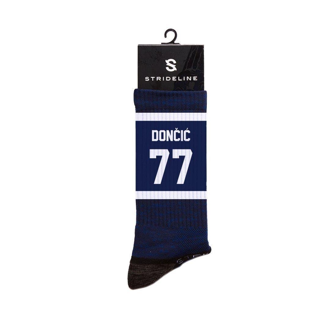 Strideline Socks M/L (8-12 US) Luka Doncic Dallas Mavericks Strideline NBA Sherzy Premium Crew Socks- Navy