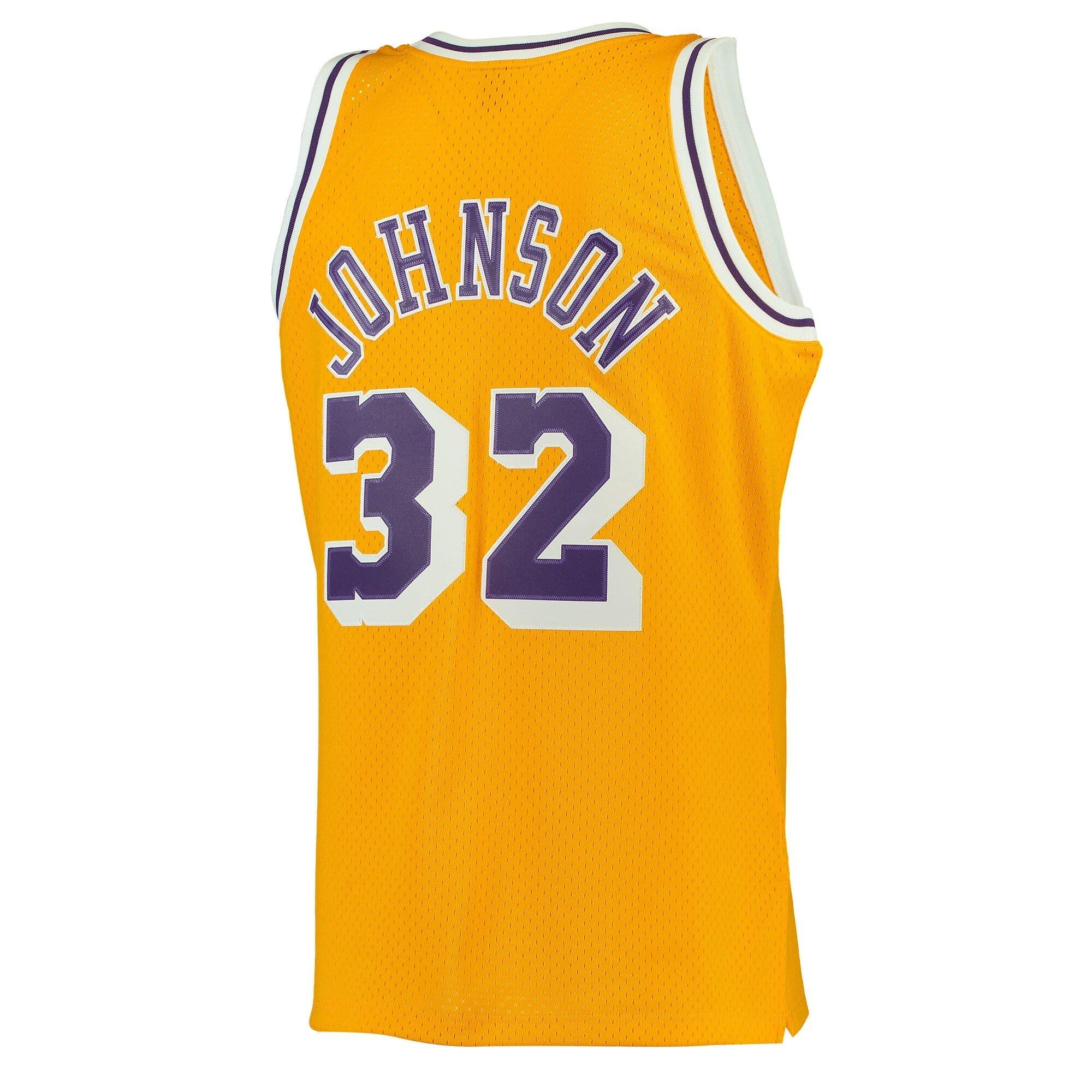 Mitchell And Ness Jerseys Magic Johnson Los Angeles Lakers Mitchell & Ness NBA 84-85 Swingman Jersey - Gold