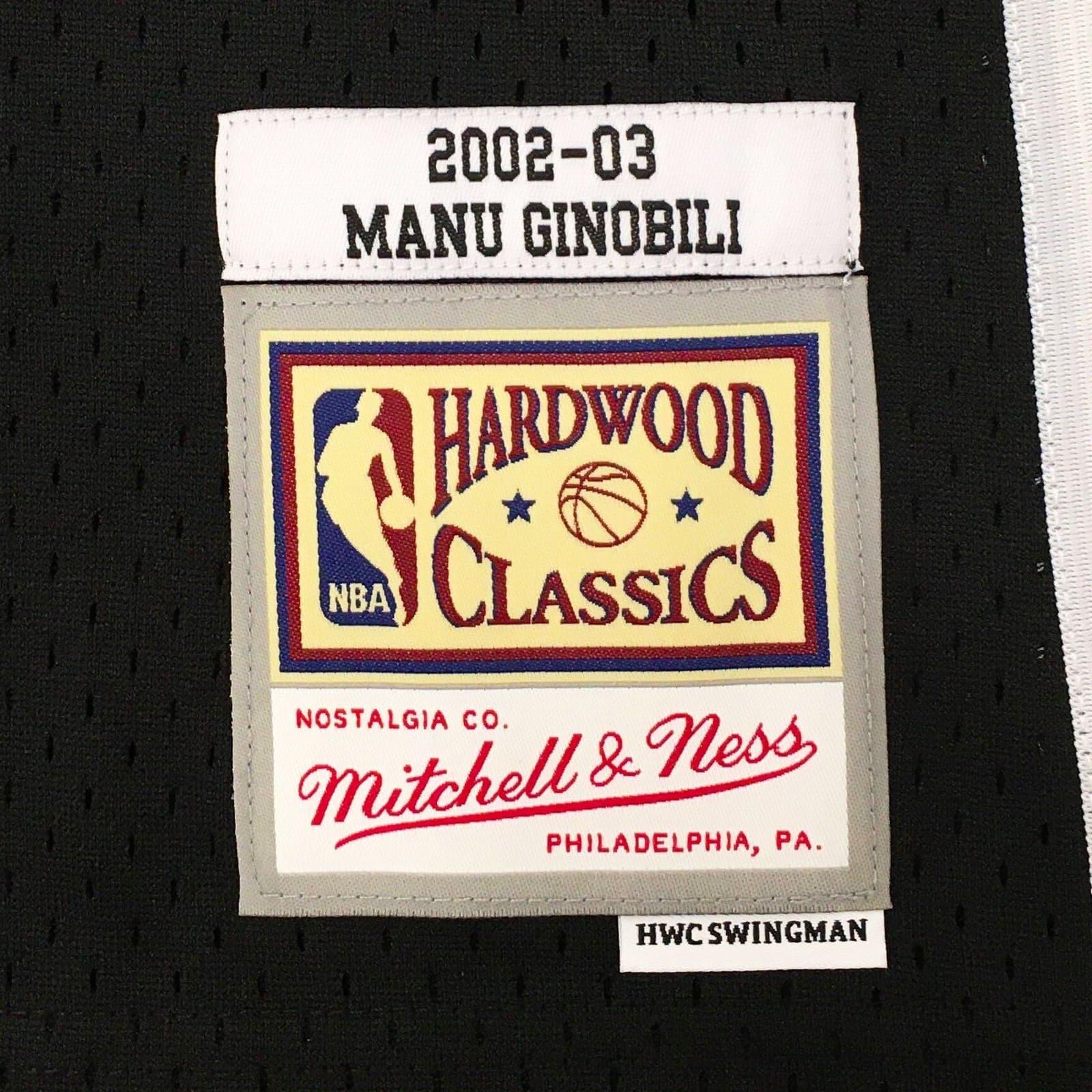 Mitchell And Ness Jerseys Manu Ginobil San Antonio Spurs Mitchell & Ness NBA 02-03 Swingman Jersey - Black