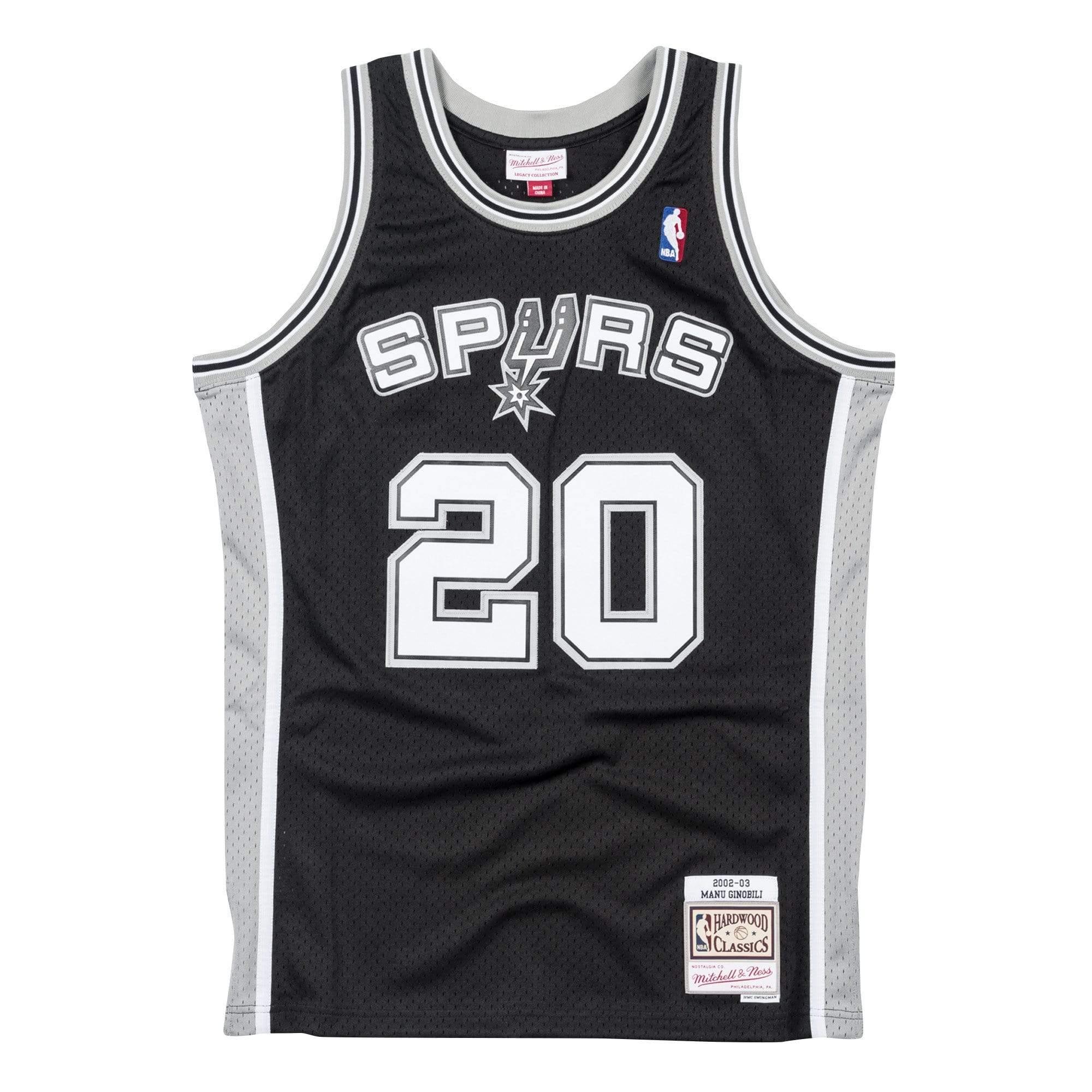 Mitchell And Ness Jerseys Manu Ginobil San Antonio Spurs Mitchell & Ness NBA 02-03 Swingman Jersey - Black
