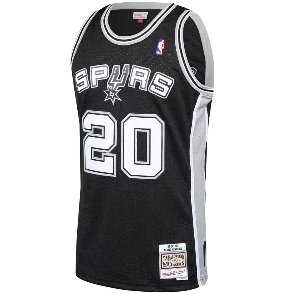 Mitchell And Ness Jerseys Manu Ginobil San Antonio Spurs Mitchell & Ness NBA 02-03 Swingman Jersey - Black