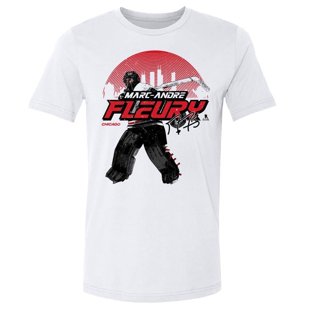 500 Level T-Shirts Marc-Andre Fleury Chicago Blackhawks 500 Level NHL Skyline T-Shirt - White