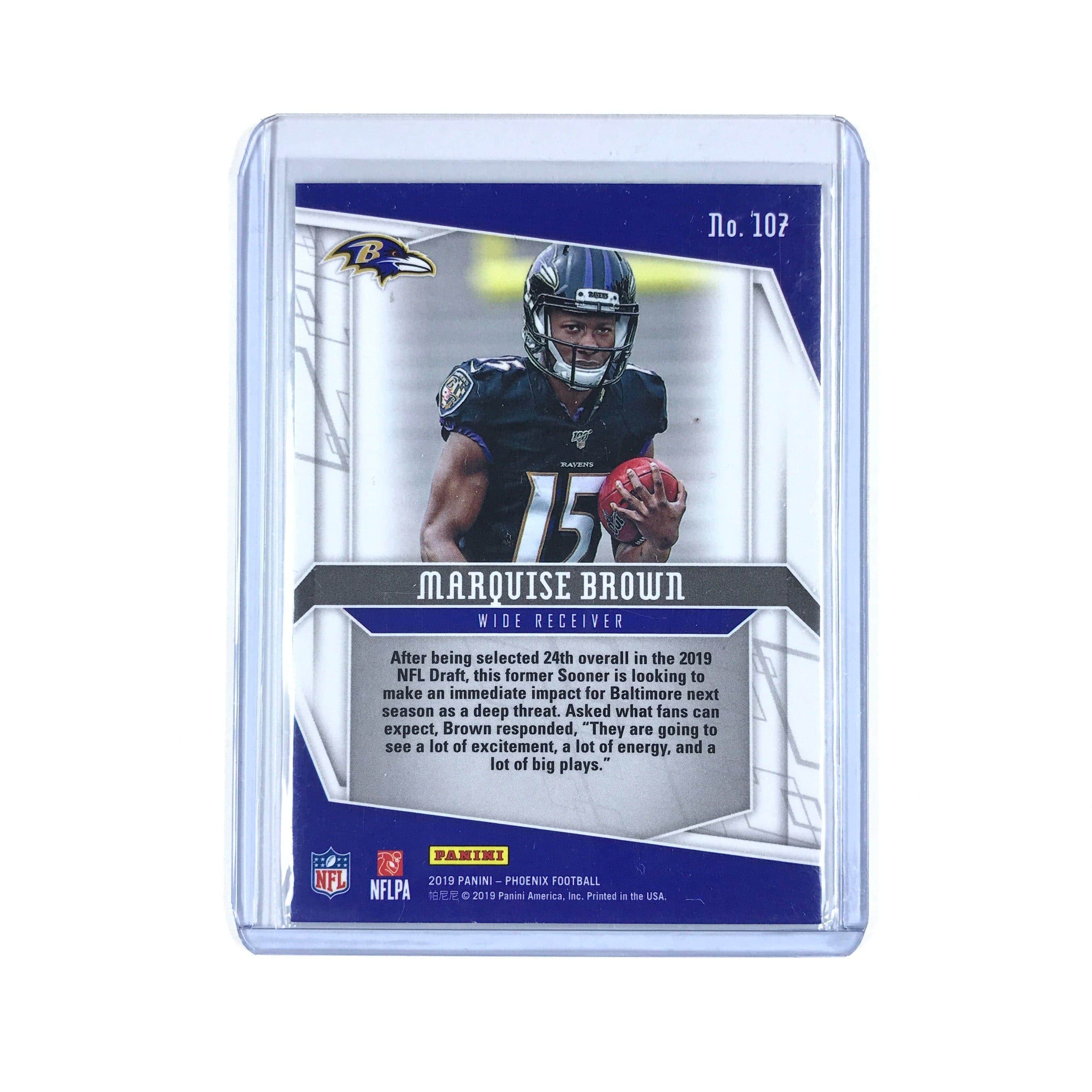 Panini Cards Marquise Brown Baltimore Ravens 2019 Panini Phoenix NFL Silver Rookie Card