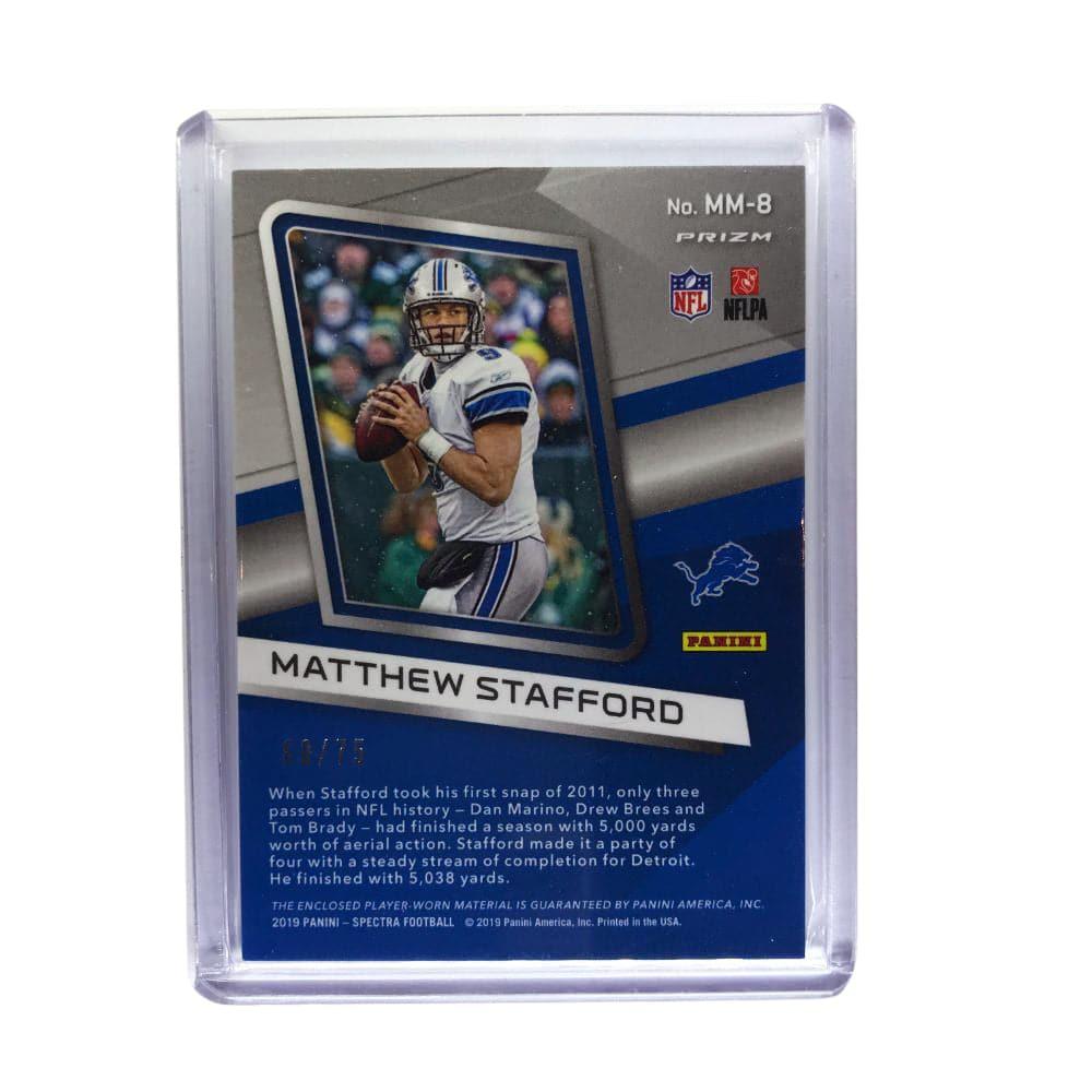 Panini Cards Matthew Stafford Detroit Lions 2019 Panini Spectra NFL Milestone Moments Prizm /75 Card
