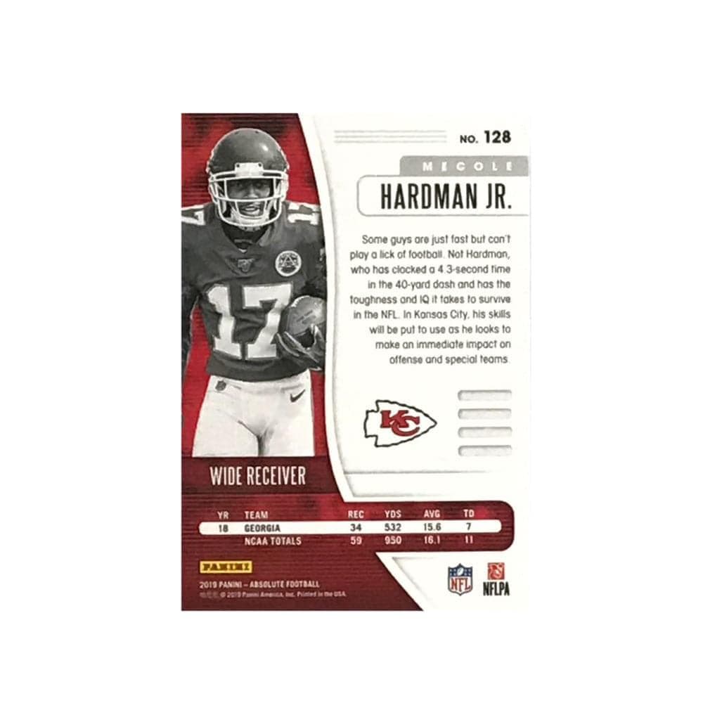 Panini Cards Mecole Hardman Jr. Kansas City Chiefs 2019 Panini Absolute NFL Rookie Base Card