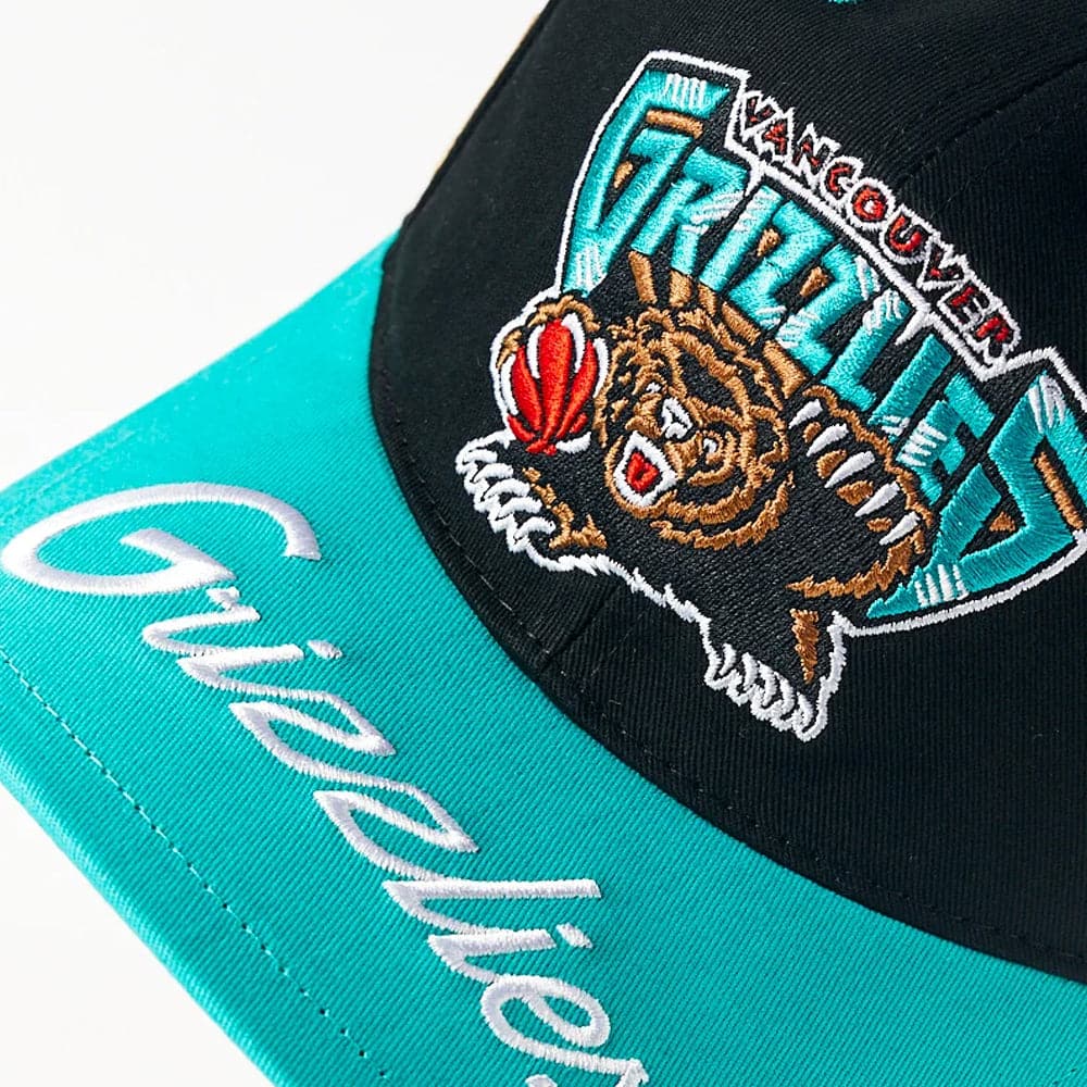 Mitchell And Ness Caps Memphis Grizzlies Mitchell & Ness NBA Double Up Deadstock Snapback Hat - Black