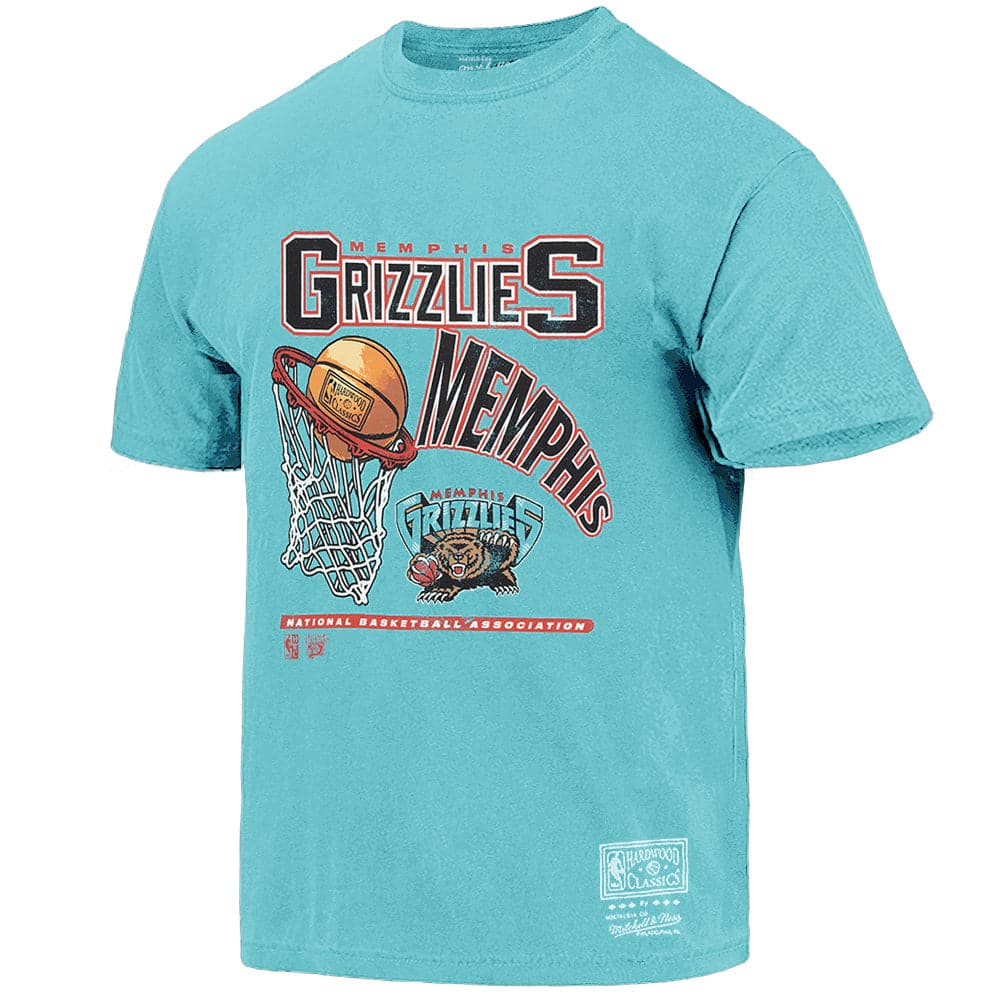 Mitchell And Ness T-Shirts Memphis Grizzlies Mitchell & Ness NBA Hoop Vintage T-Shirt - Faded Teal